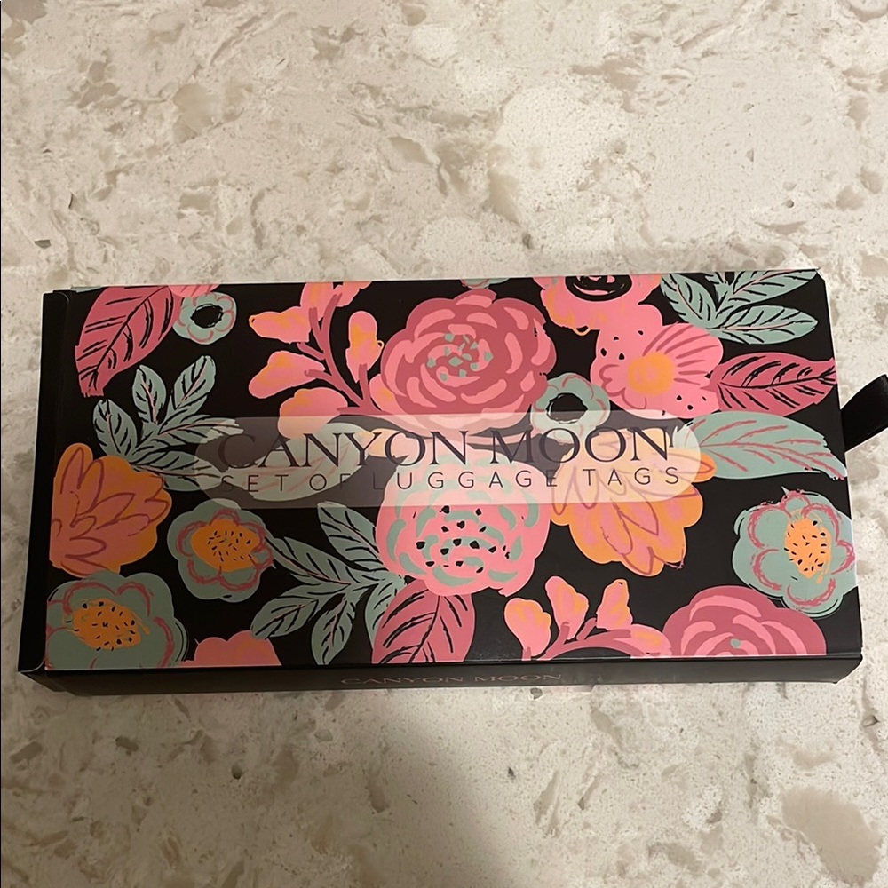 Canyon Moon Floral Luggage Tags
